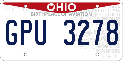 OH license plate GPU3278