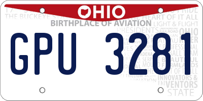 OH license plate GPU3281