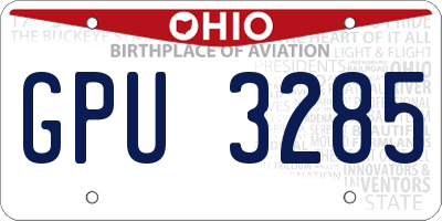 OH license plate GPU3285