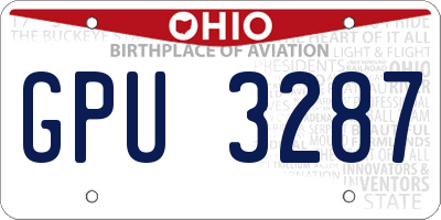 OH license plate GPU3287