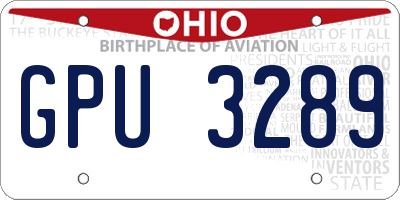 OH license plate GPU3289