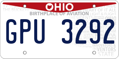 OH license plate GPU3292