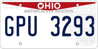 OH license plate GPU3293