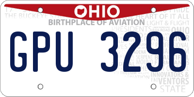 OH license plate GPU3296