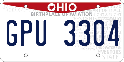 OH license plate GPU3304