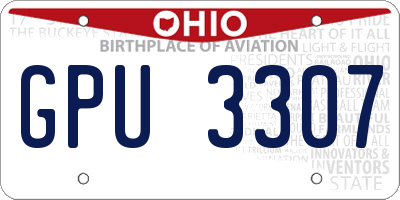 OH license plate GPU3307