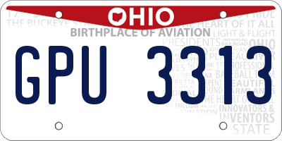 OH license plate GPU3313