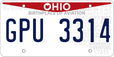 OH license plate GPU3314