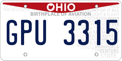 OH license plate GPU3315