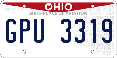 OH license plate GPU3319