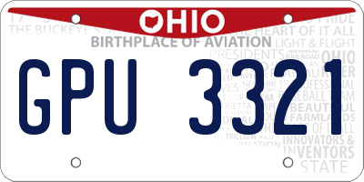 OH license plate GPU3321