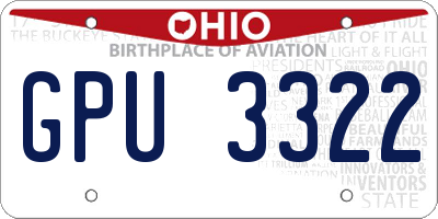 OH license plate GPU3322