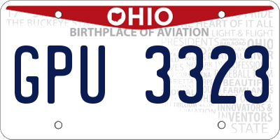 OH license plate GPU3323