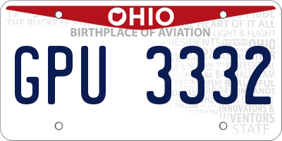 OH license plate GPU3332