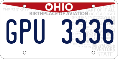 OH license plate GPU3336