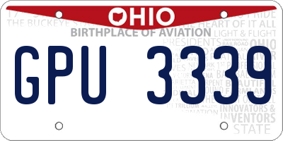 OH license plate GPU3339