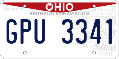 OH license plate GPU3341
