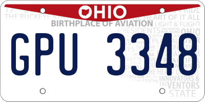 OH license plate GPU3348