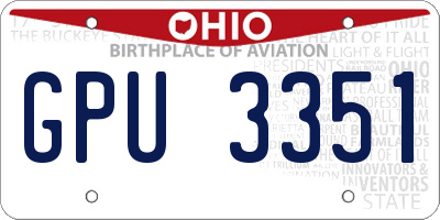 OH license plate GPU3351