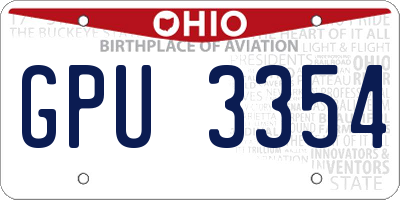 OH license plate GPU3354
