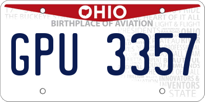 OH license plate GPU3357