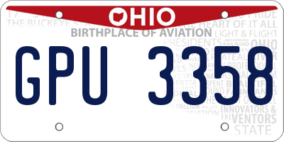 OH license plate GPU3358