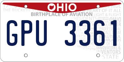 OH license plate GPU3361