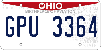 OH license plate GPU3364