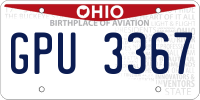 OH license plate GPU3367