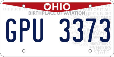 OH license plate GPU3373