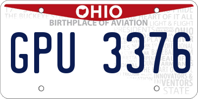 OH license plate GPU3376