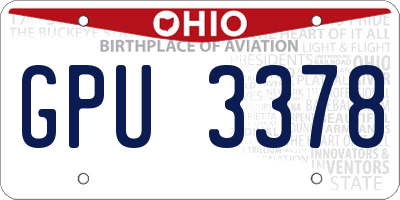 OH license plate GPU3378