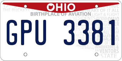 OH license plate GPU3381