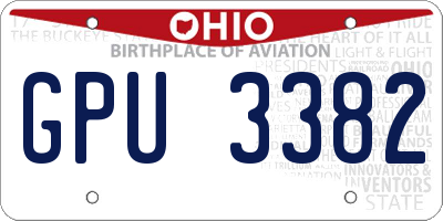 OH license plate GPU3382