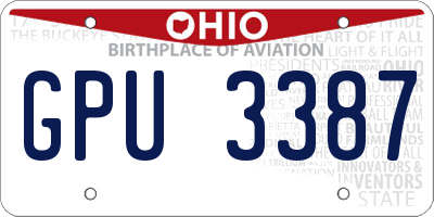 OH license plate GPU3387