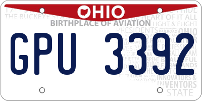 OH license plate GPU3392