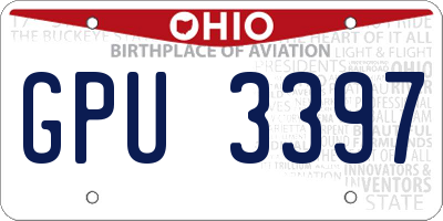 OH license plate GPU3397