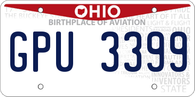 OH license plate GPU3399