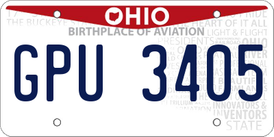 OH license plate GPU3405