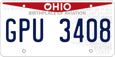 OH license plate GPU3408