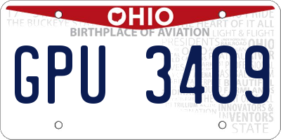 OH license plate GPU3409