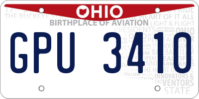 OH license plate GPU3410