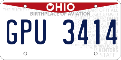 OH license plate GPU3414