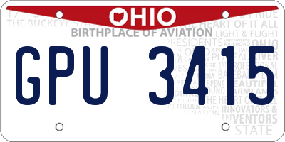 OH license plate GPU3415
