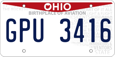 OH license plate GPU3416