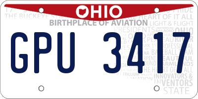 OH license plate GPU3417