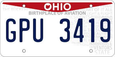 OH license plate GPU3419