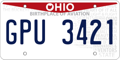 OH license plate GPU3421