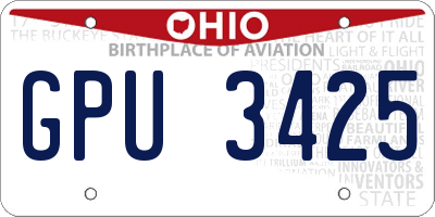 OH license plate GPU3425