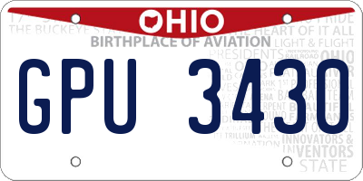 OH license plate GPU3430